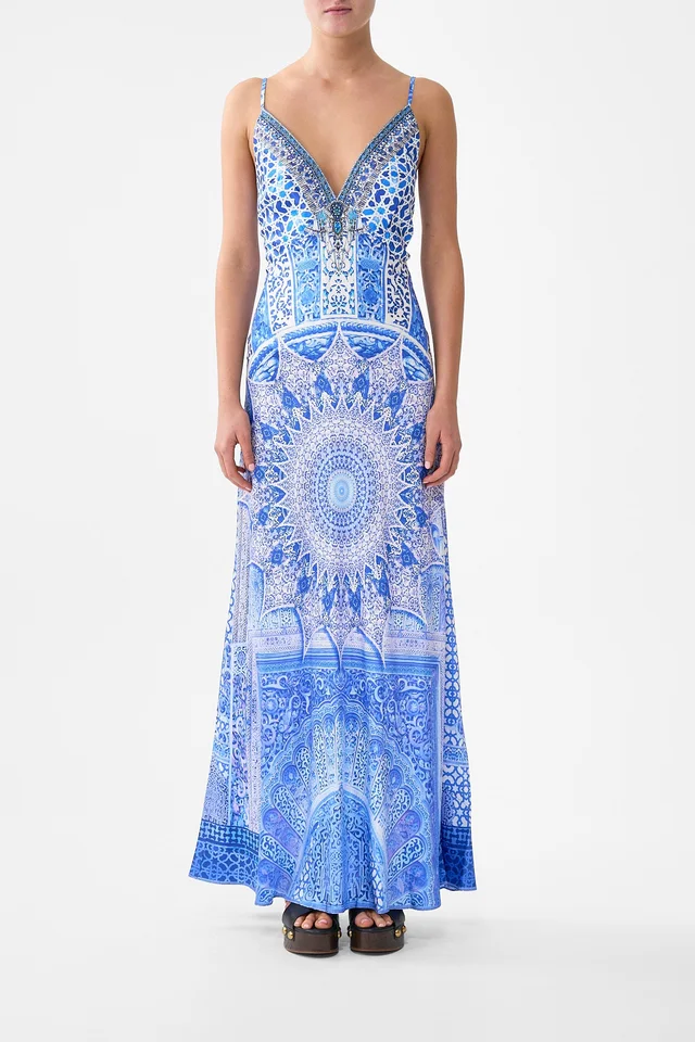 Camilla eBoutique V-NECK LONG BIAS SLIP DRESS WITH TRAIN THE BOSPHOROUS from CAMILLA, photo 1 of 1