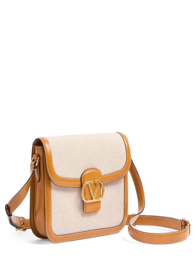 Valentino Garavani Shoulder Bag — Beige Cotton in Beige Canvas from HEWI