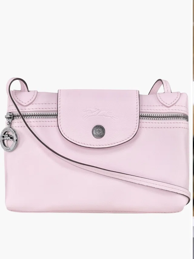 Longchamp Le Pliage Pink Leather Crossbody Bag in pink Leather from Poshmark