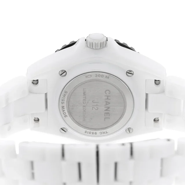 Chanel Stainless Steel Ceramic 33mm J12 Limited Edition Couture Quartz Watch White in White Ceramic from FASHIONPHILE, photo 4 of 5