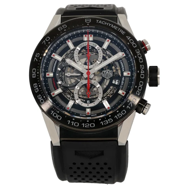 TAG Heuer Carrera CAR2A1Z 45mm Stainless Steel Watch in Leather from H&T