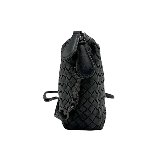 Bottega Veneta Bag Leather Black Intrecciato Shoulder in black Woven leather from Poshmark