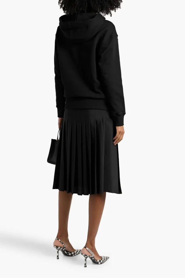 Givenchy Floral-Appliquéd French Cotton-Terry Hoodie in Black, photo 3 of 4 from THE OUTNET