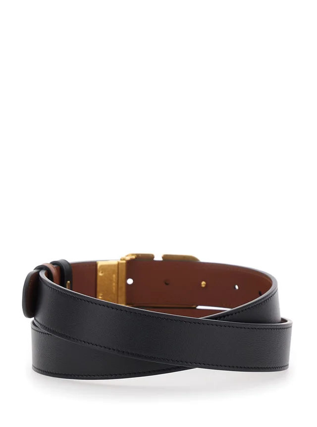 Valentino garavani Black Reversible Belt with VLogo Buckle on the Front in Leather Man in Black 100% Calf, photo 6 of 8 from Gaudenzi Boutique