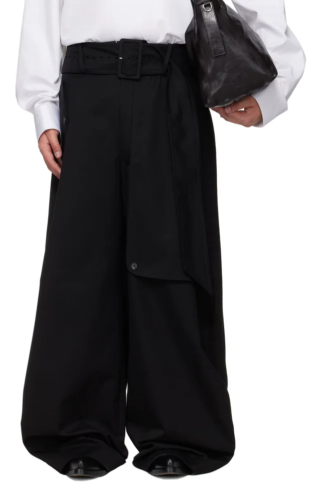 EGONlab Black Belted Trench Trousers, image 1 of 1 from SSENSE