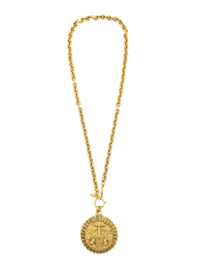 Chanel Crest Sun Medallion Necklace from Arcade Vintage