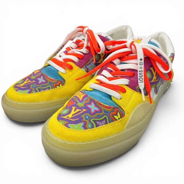 LV Ori Line Canvas Suede Monogram Low-Cut Sneakers Multicolor 8 in Multicolor Suede from The Reluxe