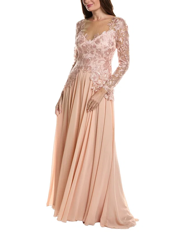 Tadashi Shoji Long Sleeve Embroidered Maxi Dress, image 1 of 1 from Rue La La