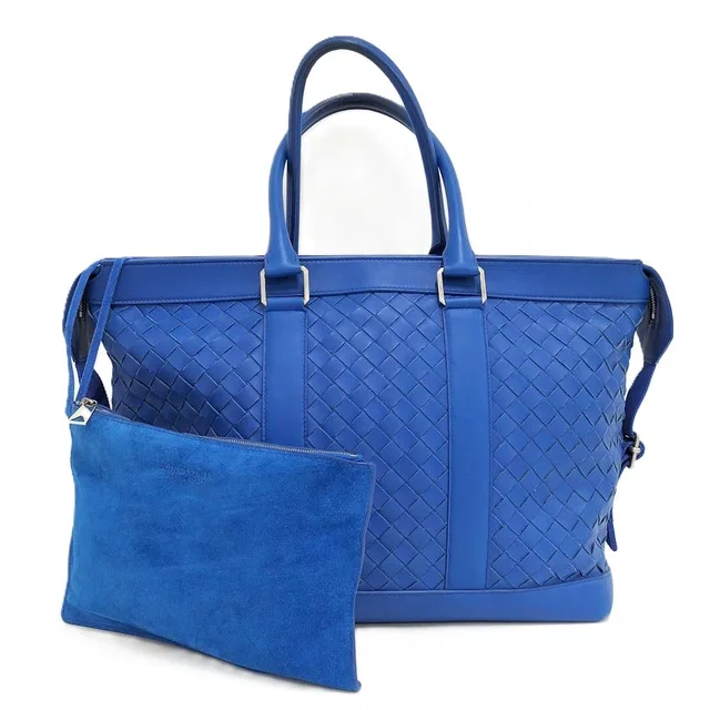 Bottega Veneta Handbag Intrecciato Leather Blue in Blue Woven leather from The Reluxe