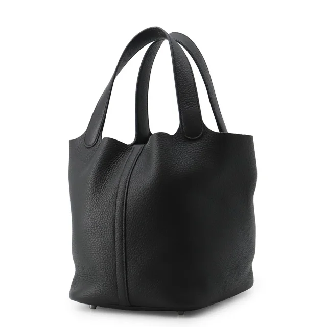 Hermès Picotin Lock Black Taurillon Clemence Size MM in Black Clemence leather from GALLERY RARE, photo 3 of 11