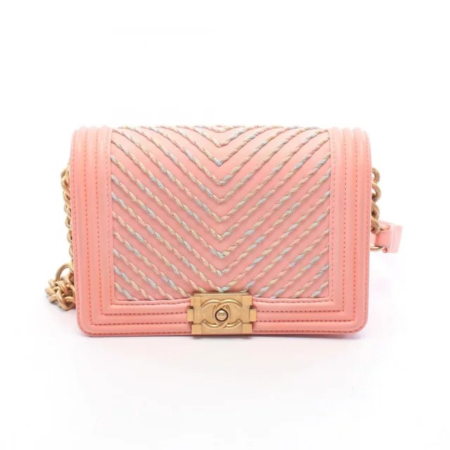 Chanel Waist Bag Boy by the Sea Flap Chain Pink Lambskin in Pink Lambskin from The Reluxe