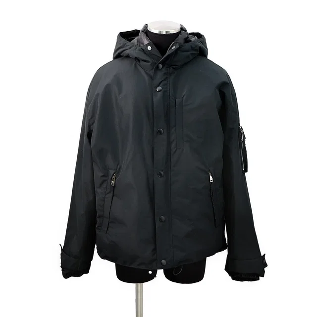 Prada Hooded Technical Fabric Down Jacket Size M BlackSGC689 Polyester100% from GALLERY RARE