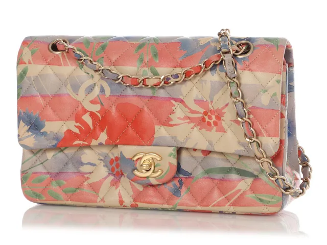Chanel Medium/Large Watercolor Quilted Lambskin Classic Double Flap in Lambskin from Ann's Fabulous Finds, photo 2 of 9