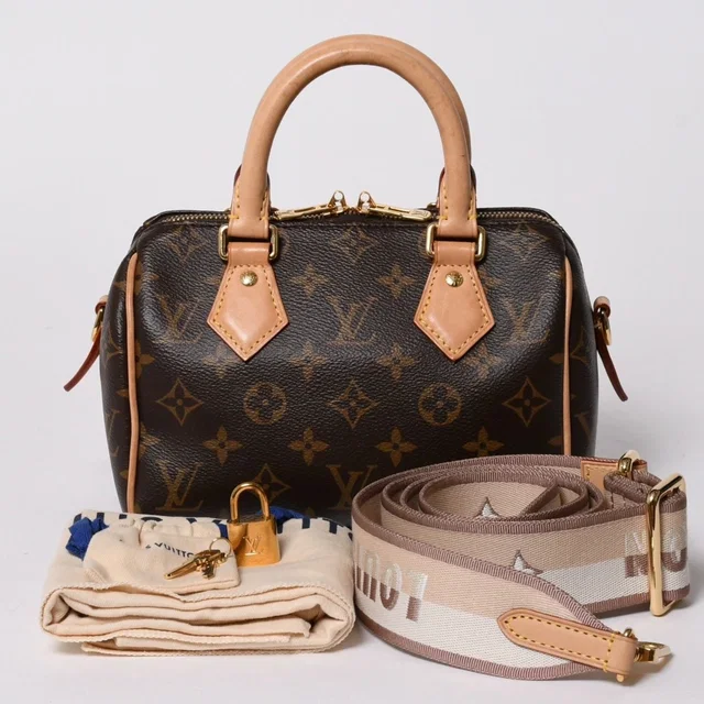 Louis Vuitton Handbag Speedy Bandouliere 20 Leather Brown Gold in Brown Leather from The Reluxe