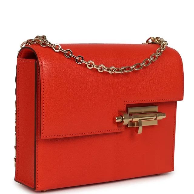 Hermès Mini Verrou Chaine Bag Capucine Chevre Chamkila Permabrass Hardware in Goatskin from Madison Avenue Couture, photo 2 of 2