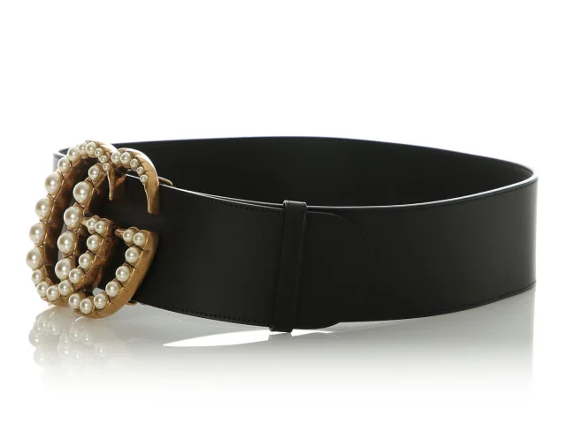 Gucci Moon Calfskin Pearl Double G 70mm Belt in Calfskin from Ann's Fabulous Finds, photo 3 of 6