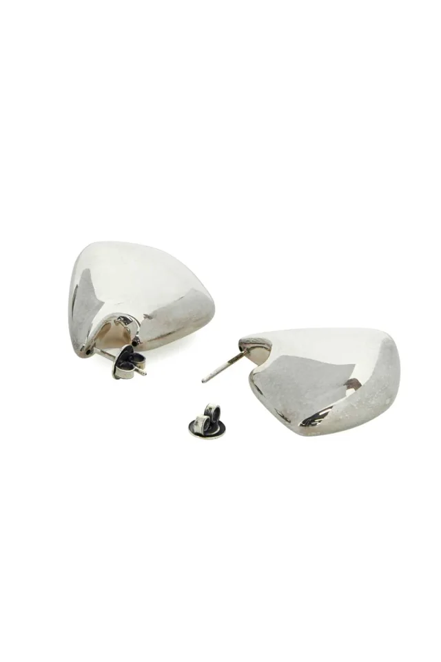 Bottega Veneta Sterling Silver Earrings — Exterior in Silver from HEWI, photo 3 of 3