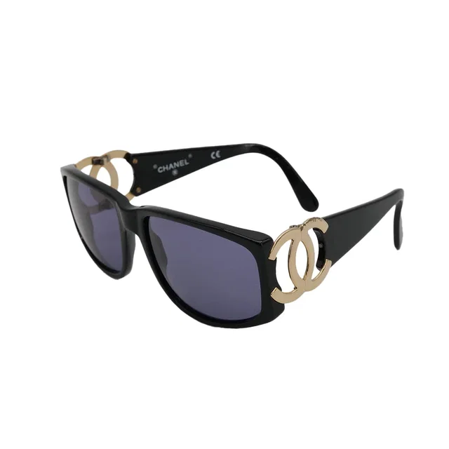 Chanel Vintage Cocomark Sunglasses Black Eyewear in Black from Luxury Promise