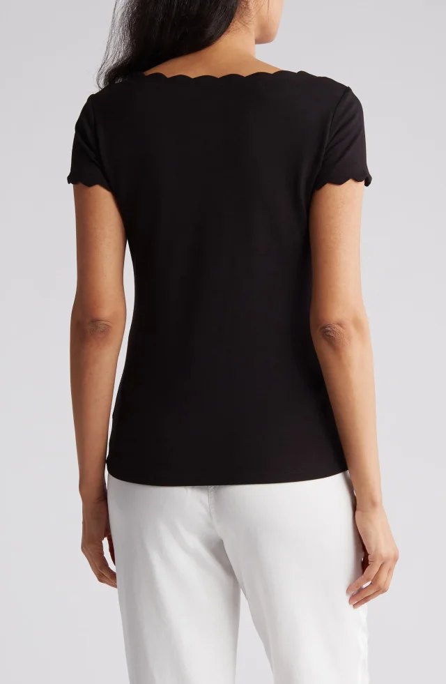 T Tahari Scalloped Knit T-Shirt, photo 2 of 3 from Nordstrom Rack