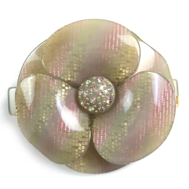 Alexandre de Paris Camellia Swarovski Crystal Hair Clip from LuxUness
