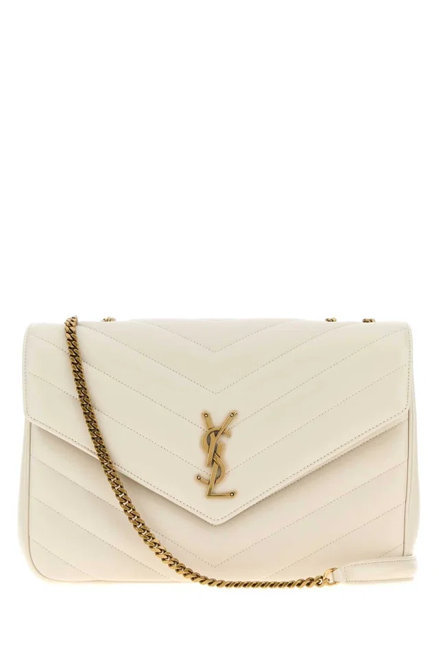 Saint Laurent Loulou Shoulder Bag — Beige in Beige Lambskin from HEWI