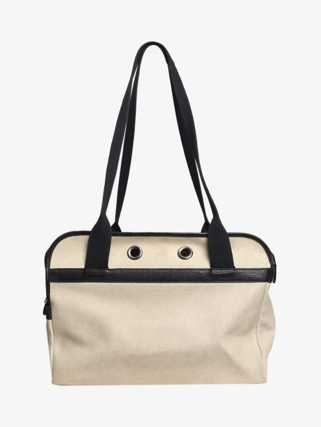 Hermès Black and beige Sac de Transport pet carrier in Black Canvas from Sign of the Times, photo 3 of 8