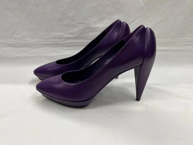 Jil Sander Purple Heels in Purple Leather from Oxfam Online Shop
