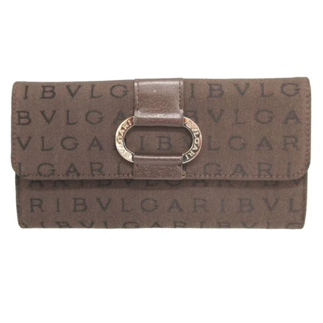 Bvlgari Brown W Hook Long Wallet 0111 in silver|gray Canvas from Poshmark
