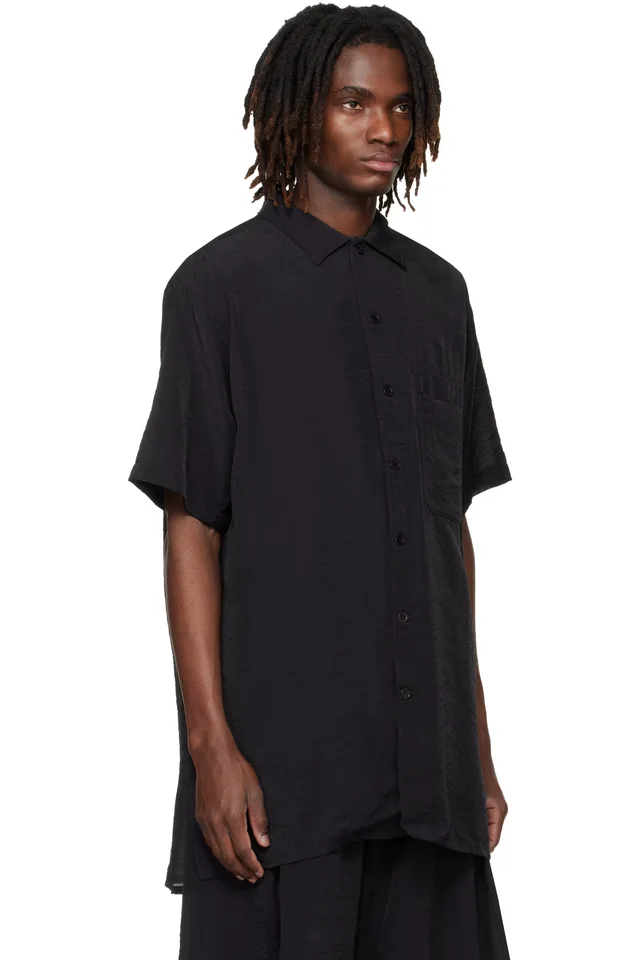 Y-3 Black Short Sleeve Shirt, photo 2 of 4 from SSENSE