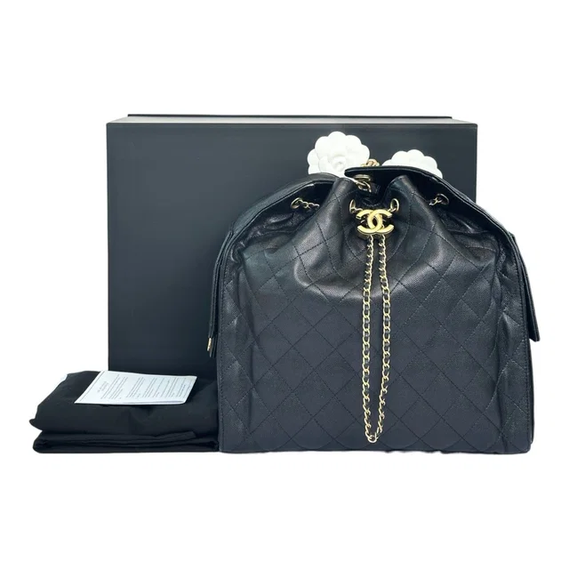 Chanel 25 Medium Hobo Bag in Black Caviar in Black Caviar leather from Luxury Promise