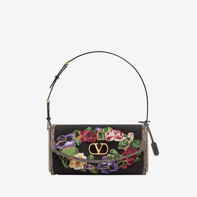 Valentino Garavani Locò Shoulder Bag — Black Silk in Black Silk from HEWI