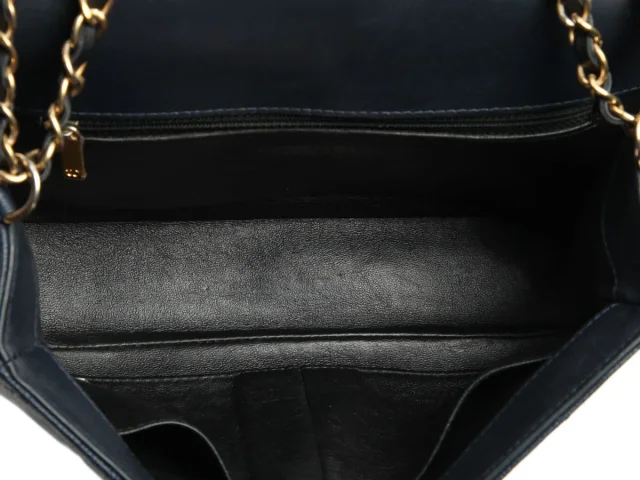 Chanel Medium Navy and Black Quilted Caviar CC Filigree Flap in Black Caviar leather from Ann's Fabulous Finds, photo 8 of 9