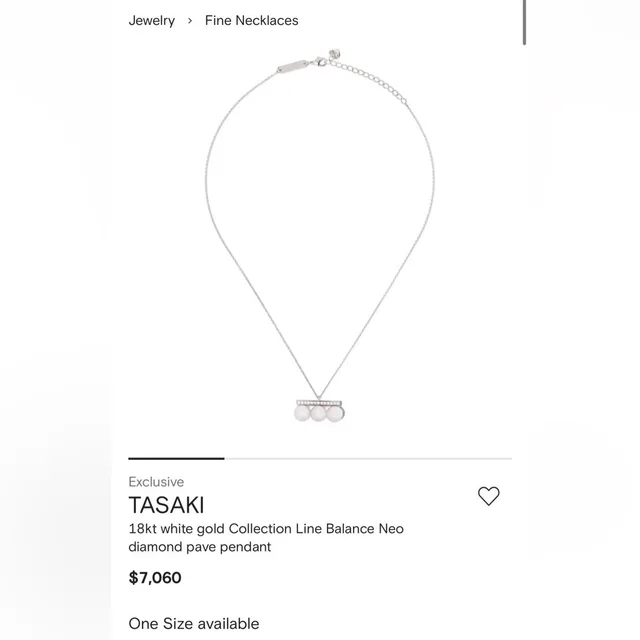 Tasaki Neo Balance Diamond Pave Necklace in white from Poshmark