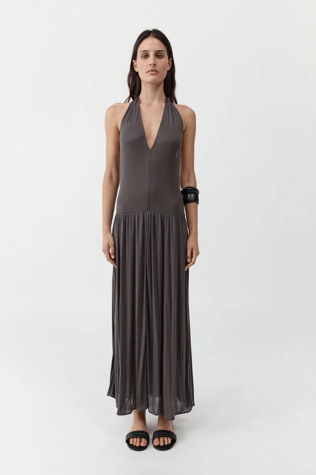 St Agni Fluid Jersey Halter Dress - Soot from St. Agni, photo 1 of 1