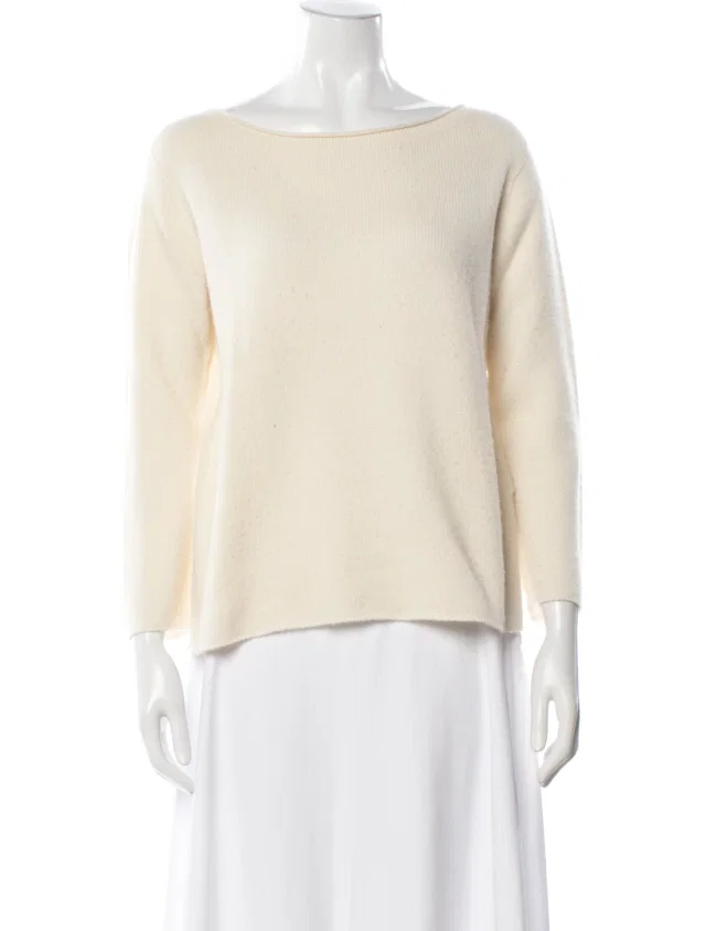 The Row Cashmere Bateau Neckline Sweater in Cashmere from The RealReal