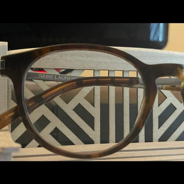 Saint Laurent Women's Sunglasses - Brown in red|brown from Depop, photo 2 of 8