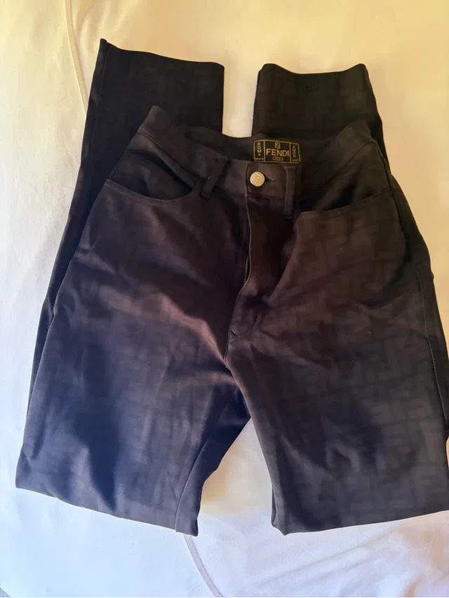 Fendi Logo Jacquard Chinos in black from Poshmark