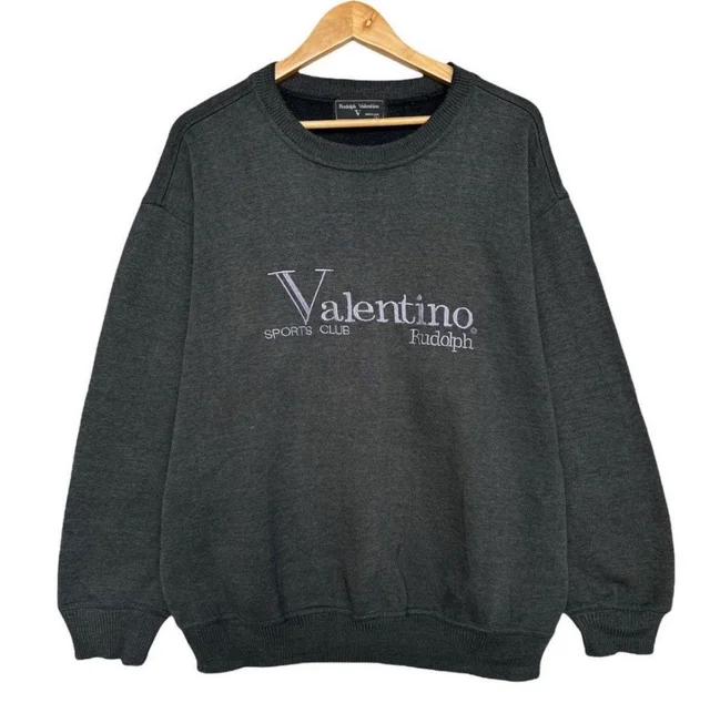 Vintage Rudolph Valentino Embroidered Spellout Sweatshirt from Grailed