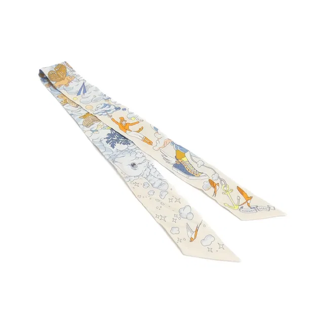 Hermès Sur Mon Nuage Twilly Scarf in Silk from The Reluxe
