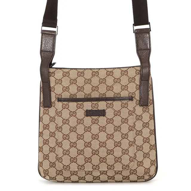 Gucci GG Canvas Shoulder Bag Beige/Brown122793 GG Canvas Leather in Beige Canvas from GALLERY RARE