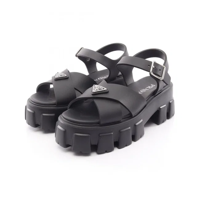 Prada Sandals Monolith Black in Black from The Reluxe