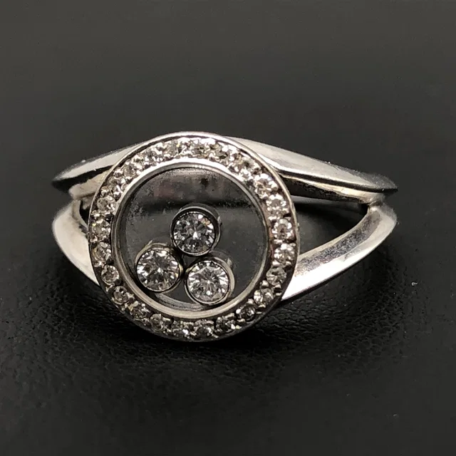 Chopard Happy 3P Diamond Ring, K18WG, 4.7g, US Size 6.25 from Luxury Promise