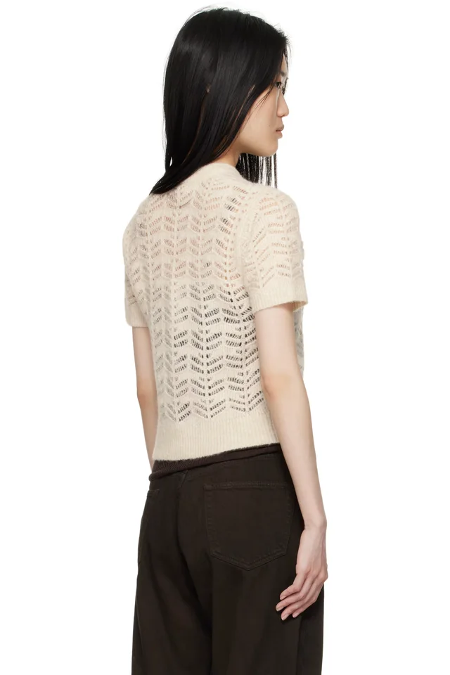 The Garment Off-White Verbier Pointelle Mini T-shirt, photo 3 of 4 from SSENSE