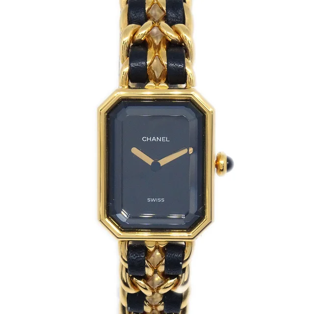 Chanel Premiere Watch Gold #XL in Gold Leather from AMORE Vintage Tokyo