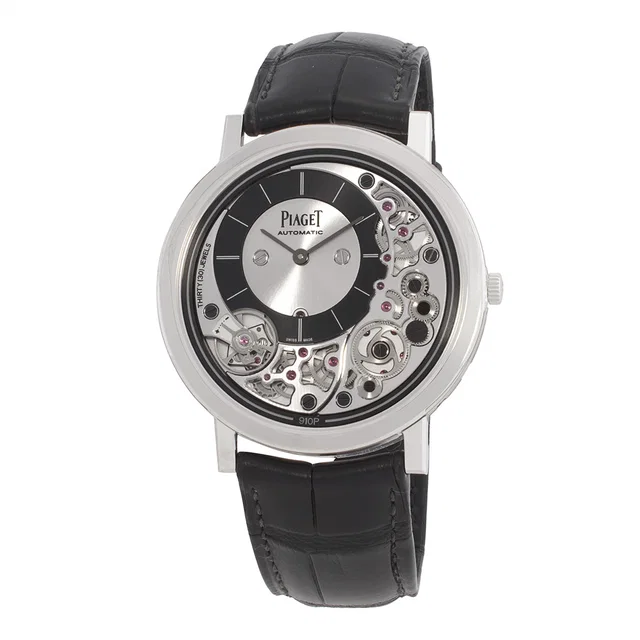 Piaget Altiplano Silver Dial Mens Watch G0A43121 in white|silver|gold|gray|black Crocodile from Jomashop.com