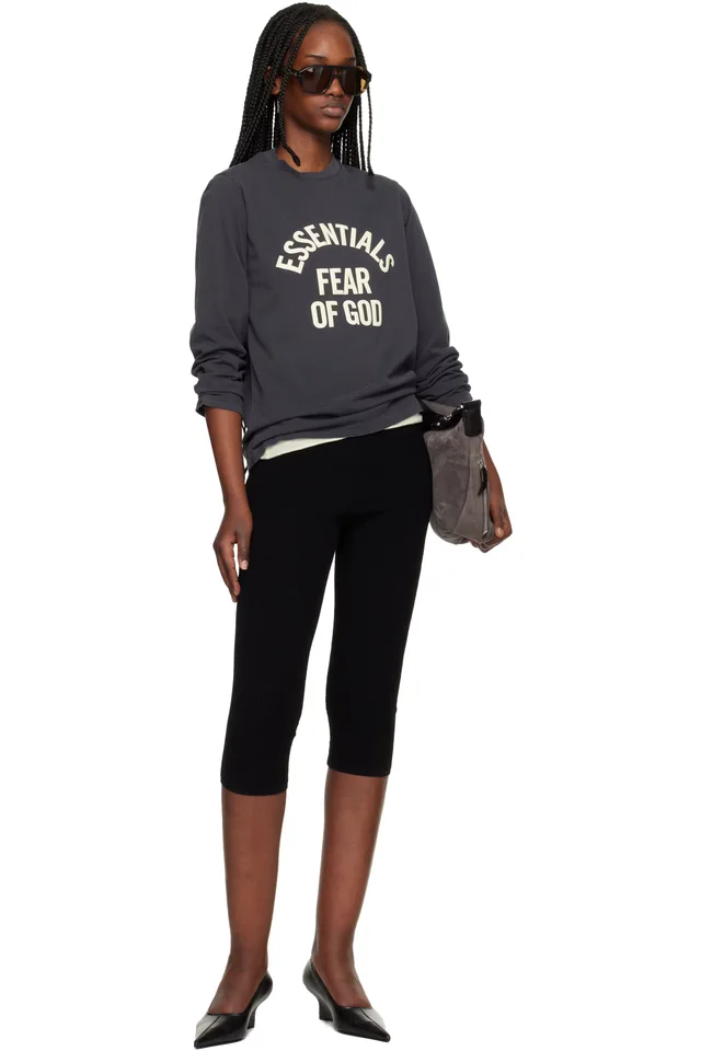 Fear of God ESSENTIALS Black Campus Classic Long Sleeve T-shirt, photo 4 of 4 from SSENSE