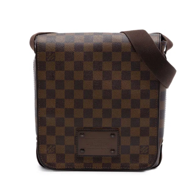Brown Louis Vuitton Damier Ebene Brooklyn PM Crossbody Bag in Brown Canvas from Designer Revival