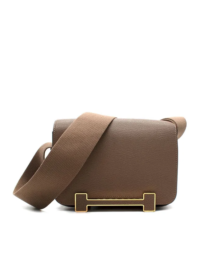 Hermès Geta Crossbody Bag in Taupe Goatskin from HEWI