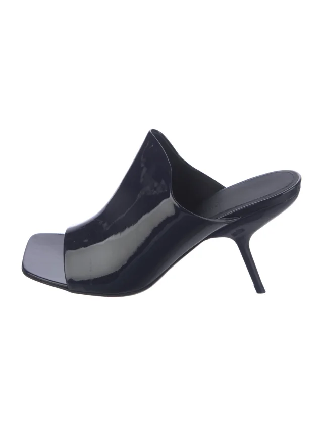 Ferragamo Patent Leather Slides in blue Patent leather from The RealReal
