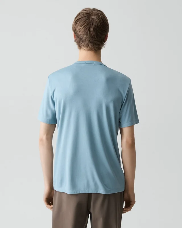 Theory Essential Tee in Anemone Modal Jersey in OCEAN AIR 67% Modal, 30% Polyester, 3% Spandex, photo 3 of 8 from Theory